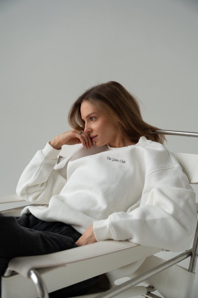 BLUZA THE LINES CREWNECK CREMA M